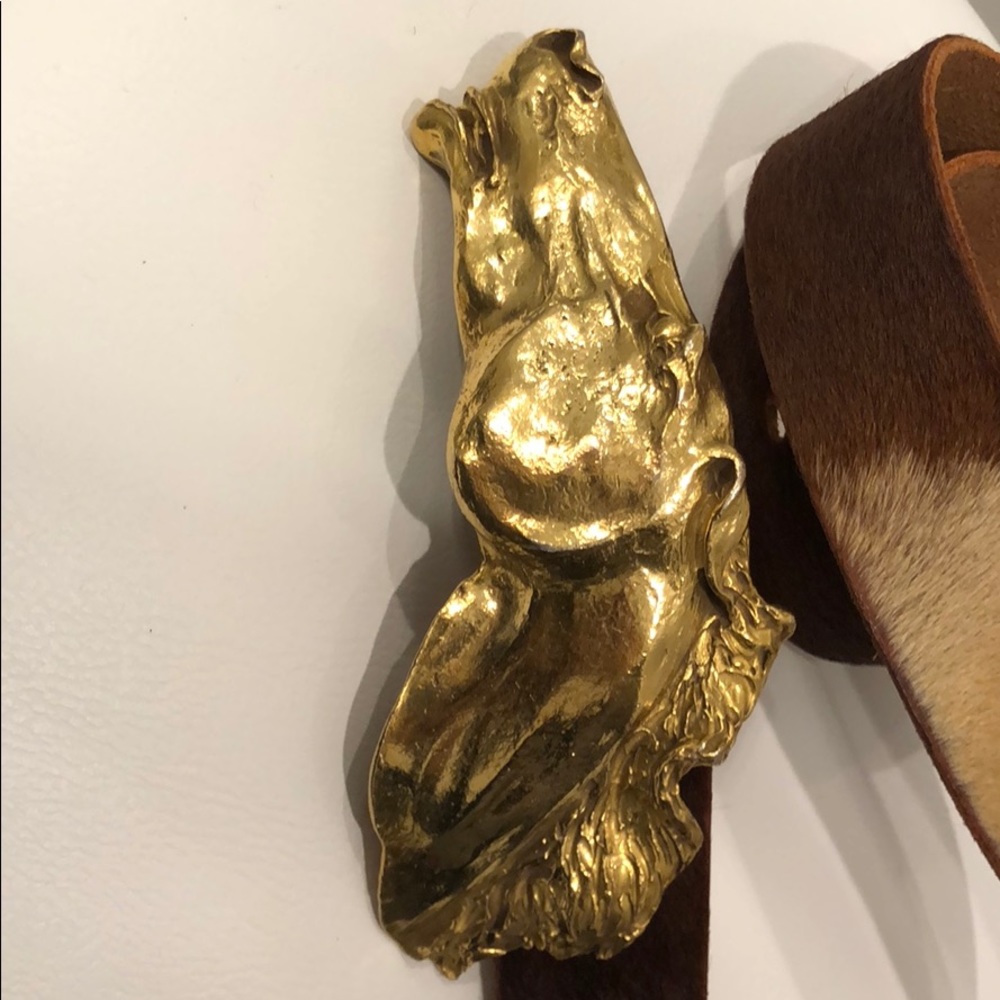 Christopher Ross Vintage 24k Wild Horse Head Belt - Picture 2 of 7